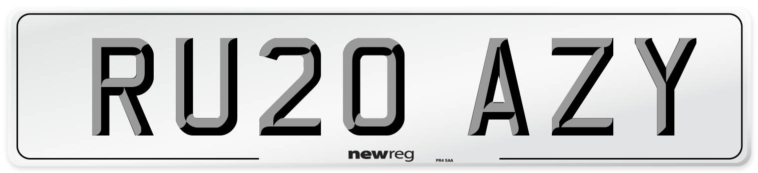 RU20 AZY Number Plate from New Reg